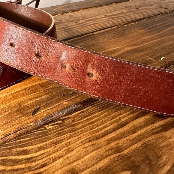 CARHARTT WOMENS GENUINE LEATHER WESTERN BELT SZ 2XL SPELLOUT BROWN STYLE #2218 - Picture 7 of 8